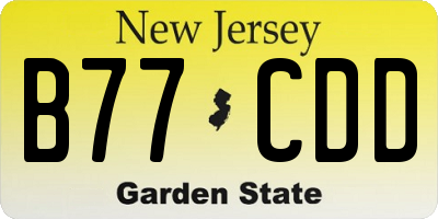 NJ license plate B77CDD