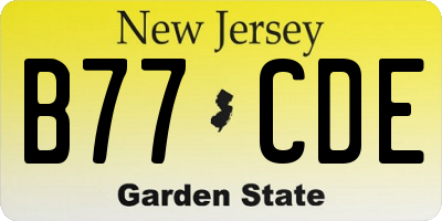 NJ license plate B77CDE