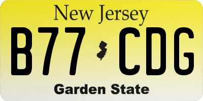 NJ license plate B77CDG
