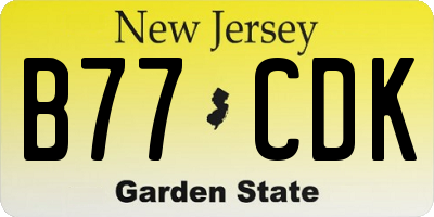 NJ license plate B77CDK