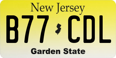 NJ license plate B77CDL