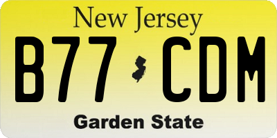 NJ license plate B77CDM