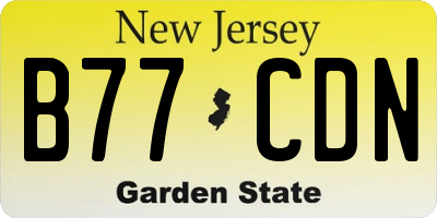 NJ license plate B77CDN
