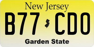 NJ license plate B77CDO