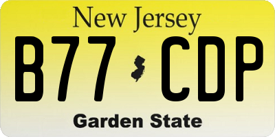 NJ license plate B77CDP
