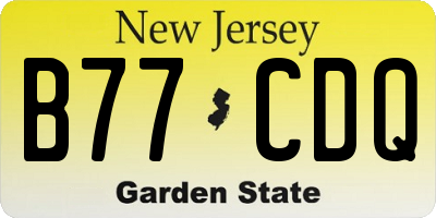 NJ license plate B77CDQ