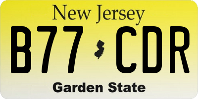 NJ license plate B77CDR