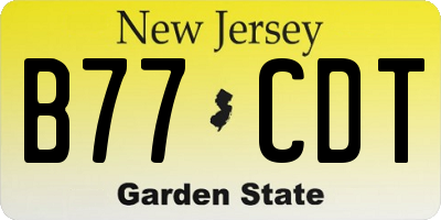 NJ license plate B77CDT