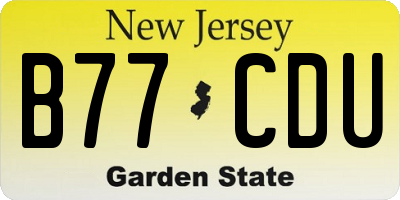 NJ license plate B77CDU