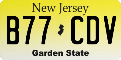 NJ license plate B77CDV