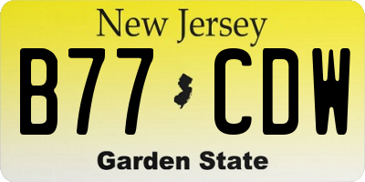NJ license plate B77CDW