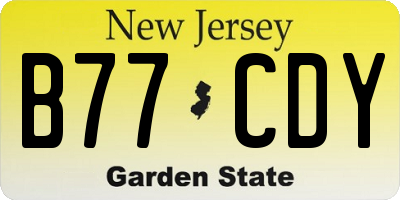 NJ license plate B77CDY