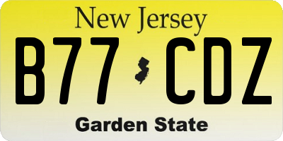 NJ license plate B77CDZ