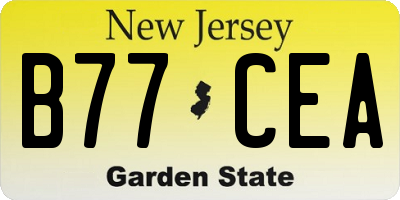NJ license plate B77CEA