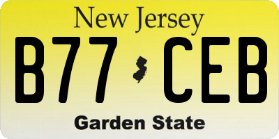 NJ license plate B77CEB