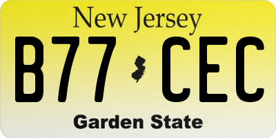 NJ license plate B77CEC