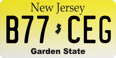 NJ license plate B77CEG