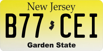 NJ license plate B77CEI