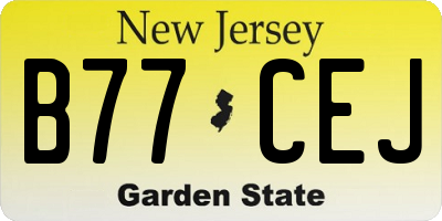 NJ license plate B77CEJ