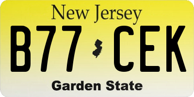 NJ license plate B77CEK