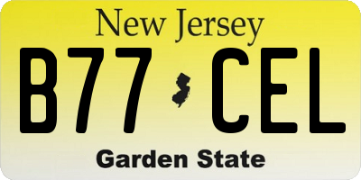 NJ license plate B77CEL