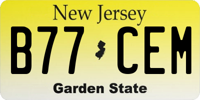 NJ license plate B77CEM