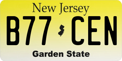 NJ license plate B77CEN