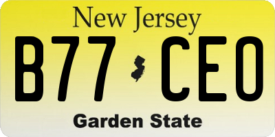 NJ license plate B77CEO