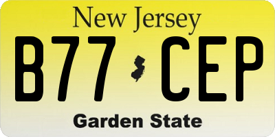 NJ license plate B77CEP