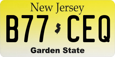 NJ license plate B77CEQ