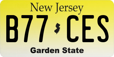 NJ license plate B77CES