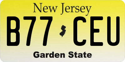 NJ license plate B77CEU