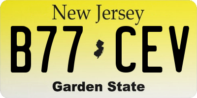 NJ license plate B77CEV