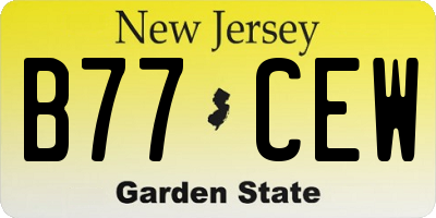 NJ license plate B77CEW