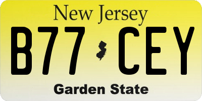 NJ license plate B77CEY