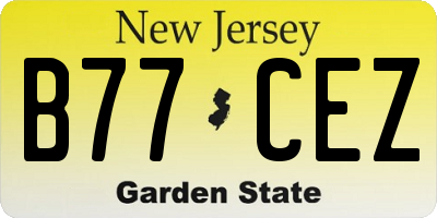 NJ license plate B77CEZ