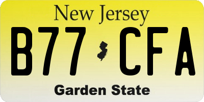 NJ license plate B77CFA