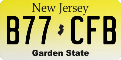 NJ license plate B77CFB