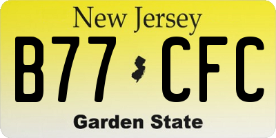 NJ license plate B77CFC