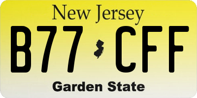NJ license plate B77CFF