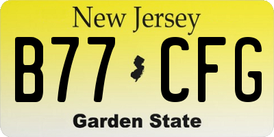 NJ license plate B77CFG