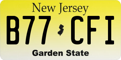 NJ license plate B77CFI