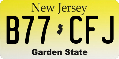 NJ license plate B77CFJ