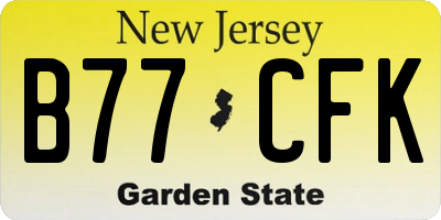 NJ license plate B77CFK