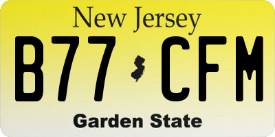 NJ license plate B77CFM