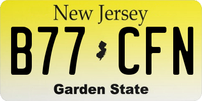 NJ license plate B77CFN