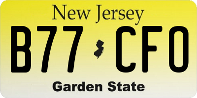 NJ license plate B77CFO