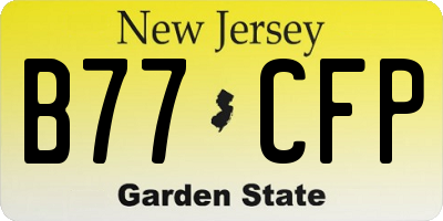 NJ license plate B77CFP