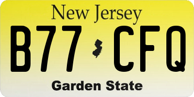 NJ license plate B77CFQ