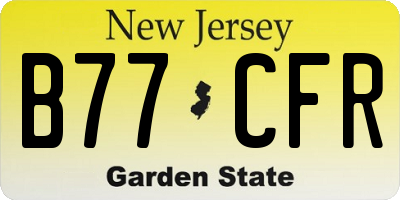 NJ license plate B77CFR